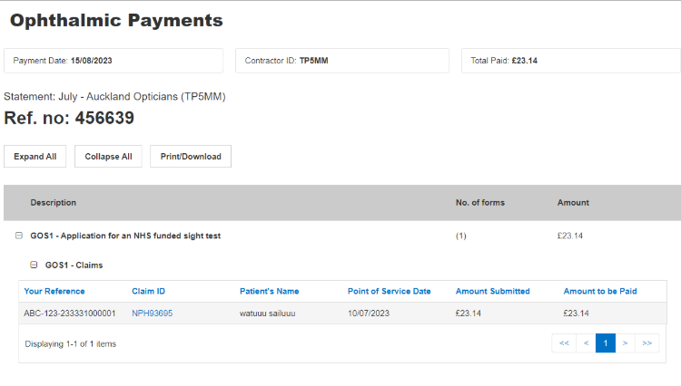 expand statement view screenshot